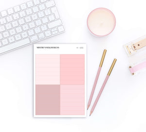 Pink Pastel Color Header Planner Stickers | Mistrunner Designs