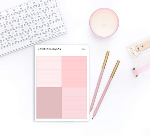 Pink Pastel Color Header Planner Stickers | Mistrunner Designs
