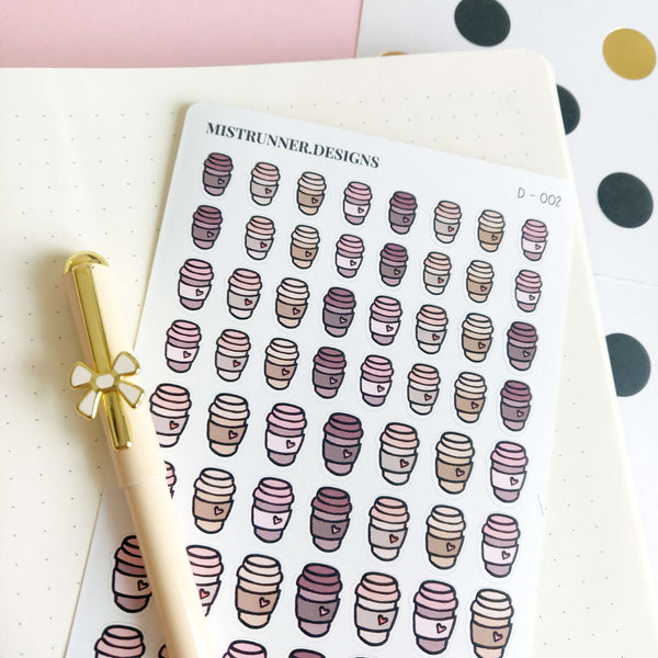 Coffee Cup Doodle Icon Planner Stickers | Mistrunner Designs