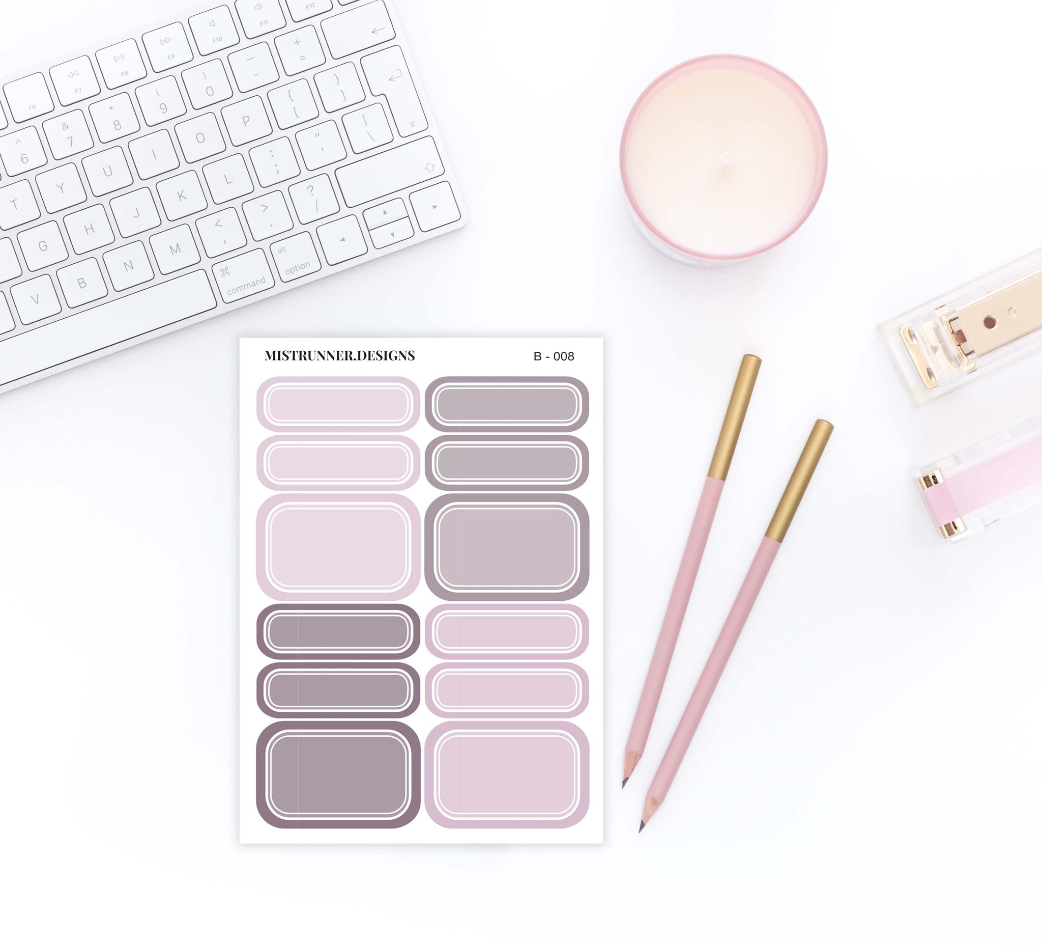 Purple Half and Quarter Box Functional Planner Stickers | Mistrunner Designs