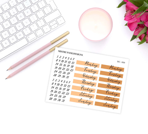 Orange Date Cover Planner Stickers | Mistrunner Designs