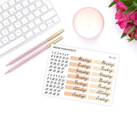 Light Brown Date Cover Planner Stickers | Mistrunner Designs