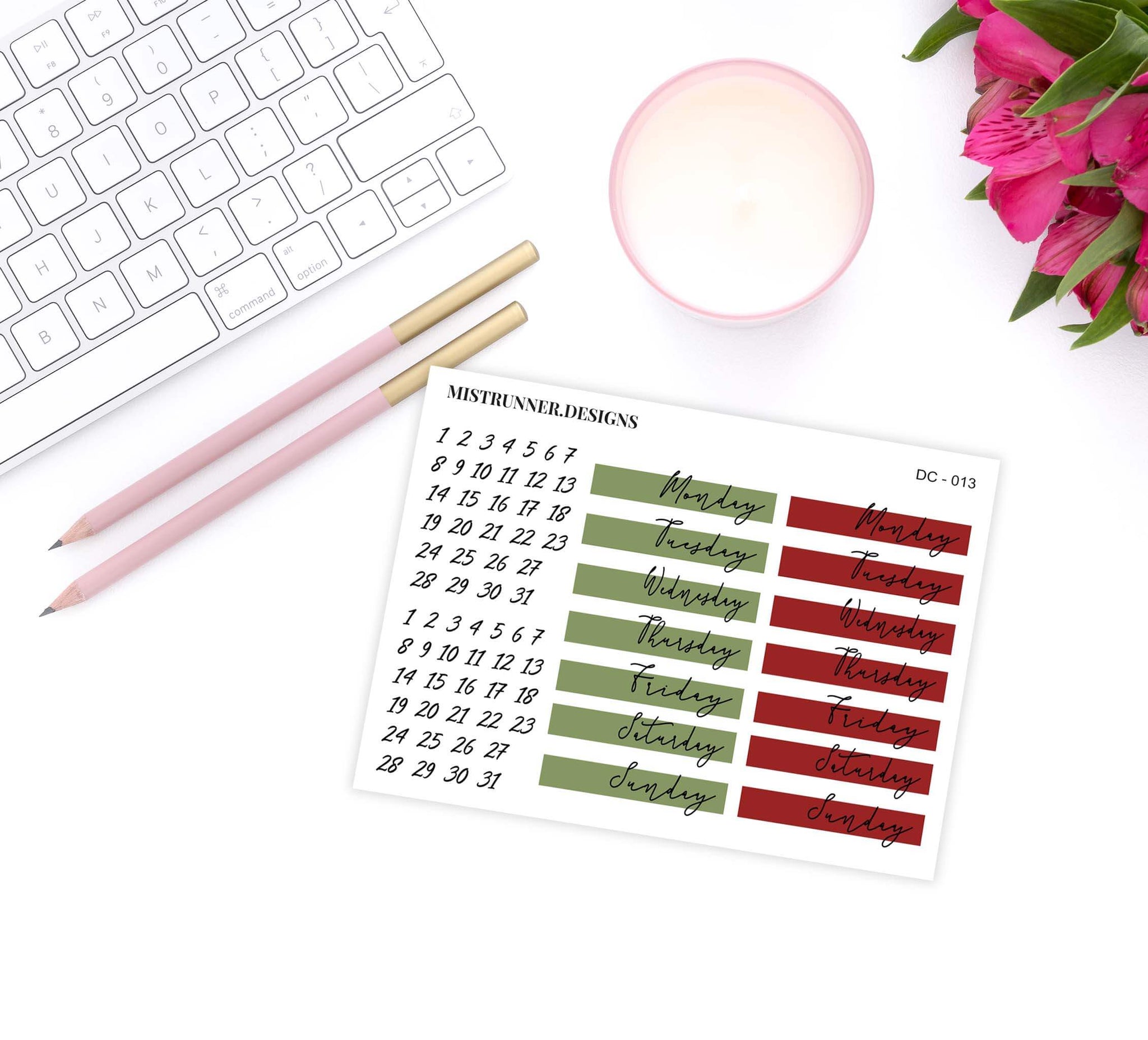 Christmas Date Cover Planner Stickers | Mistrunner Designs