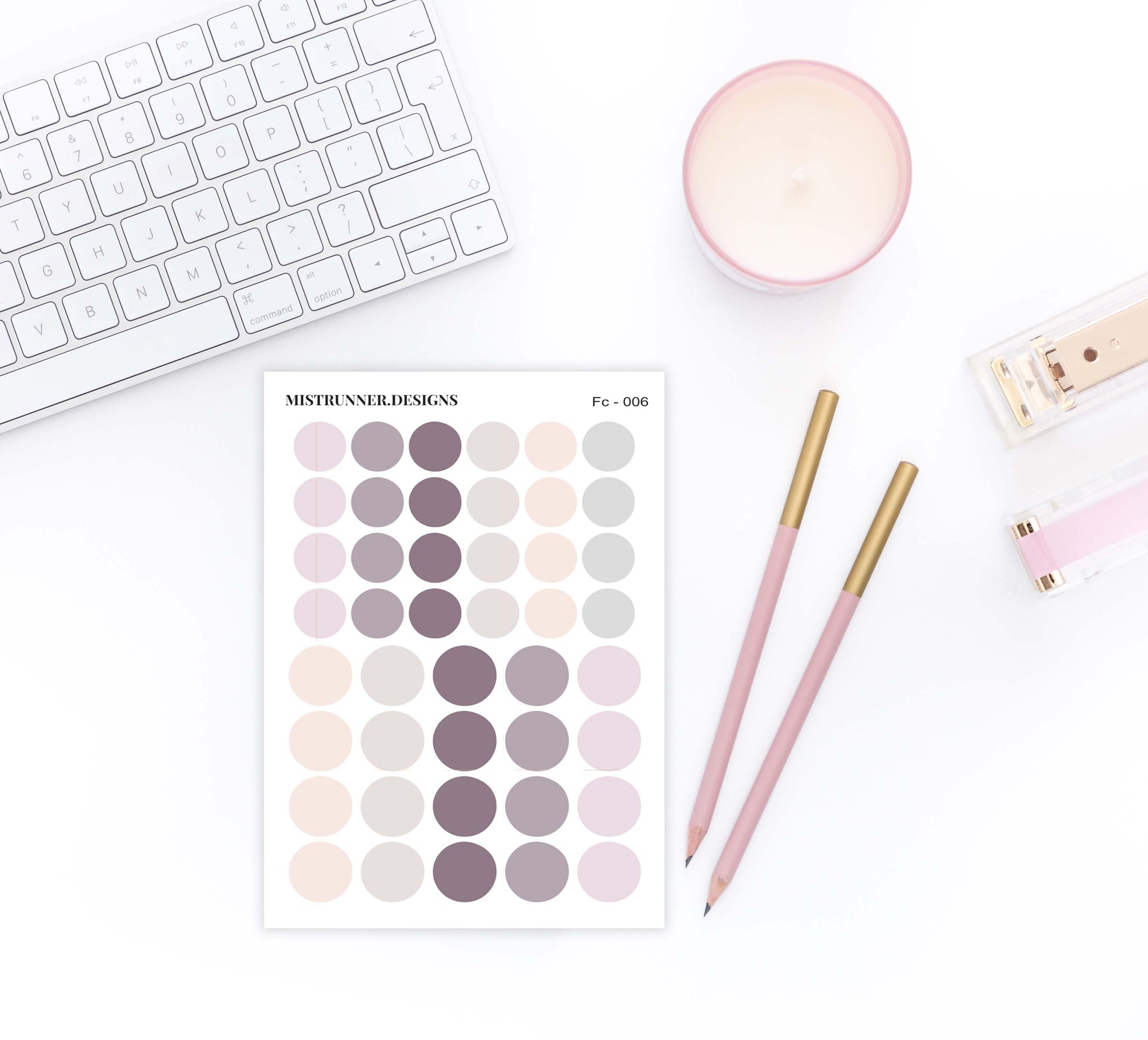 Purple Functional Pastel Color Circle Planner Stickers | Mistrunner Designs