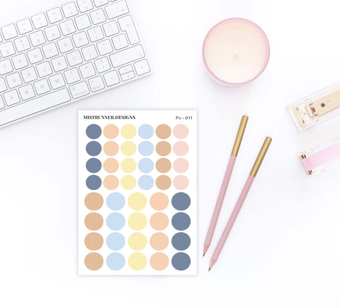 New Year's Celebration Functional Pastel Color Circle Planner Stickers | Mistrunner Designs