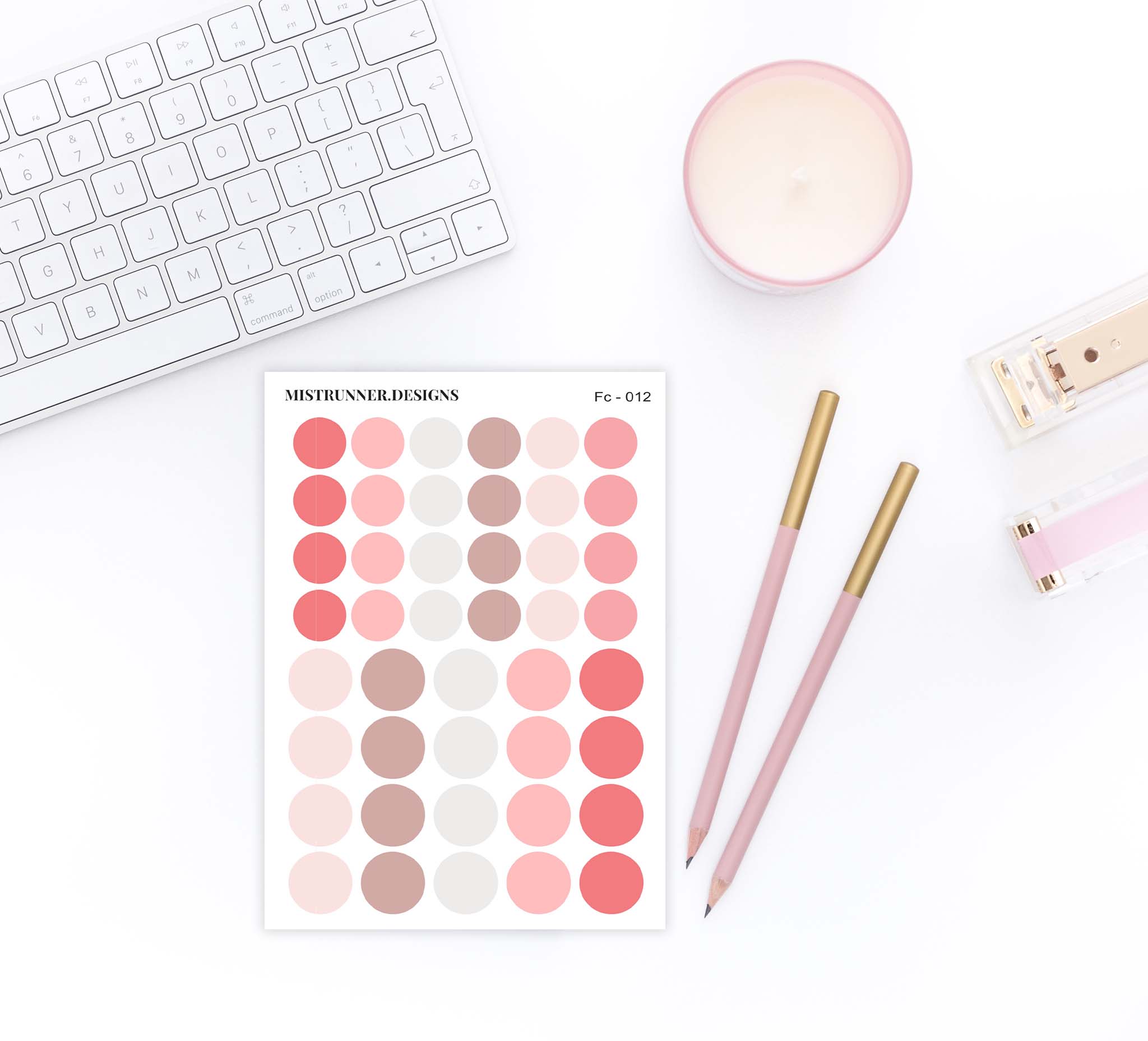 Be my Valentine Functional Pastel Color Circle Planner Stickers from Mistrunner Designs