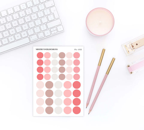 Be my Valentine Functional Pastel Color Circle Planner Stickers from Mistrunner Designs