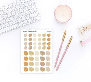 Earthy Brown Functional Pastel Color Teardrop Planner Stickers | Mistrunner Designs