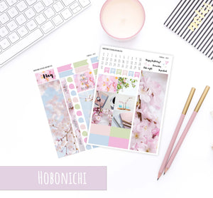 Sakura Blossom Hobonichi Monthly Planner Sticker kit | Mistrunner Designs