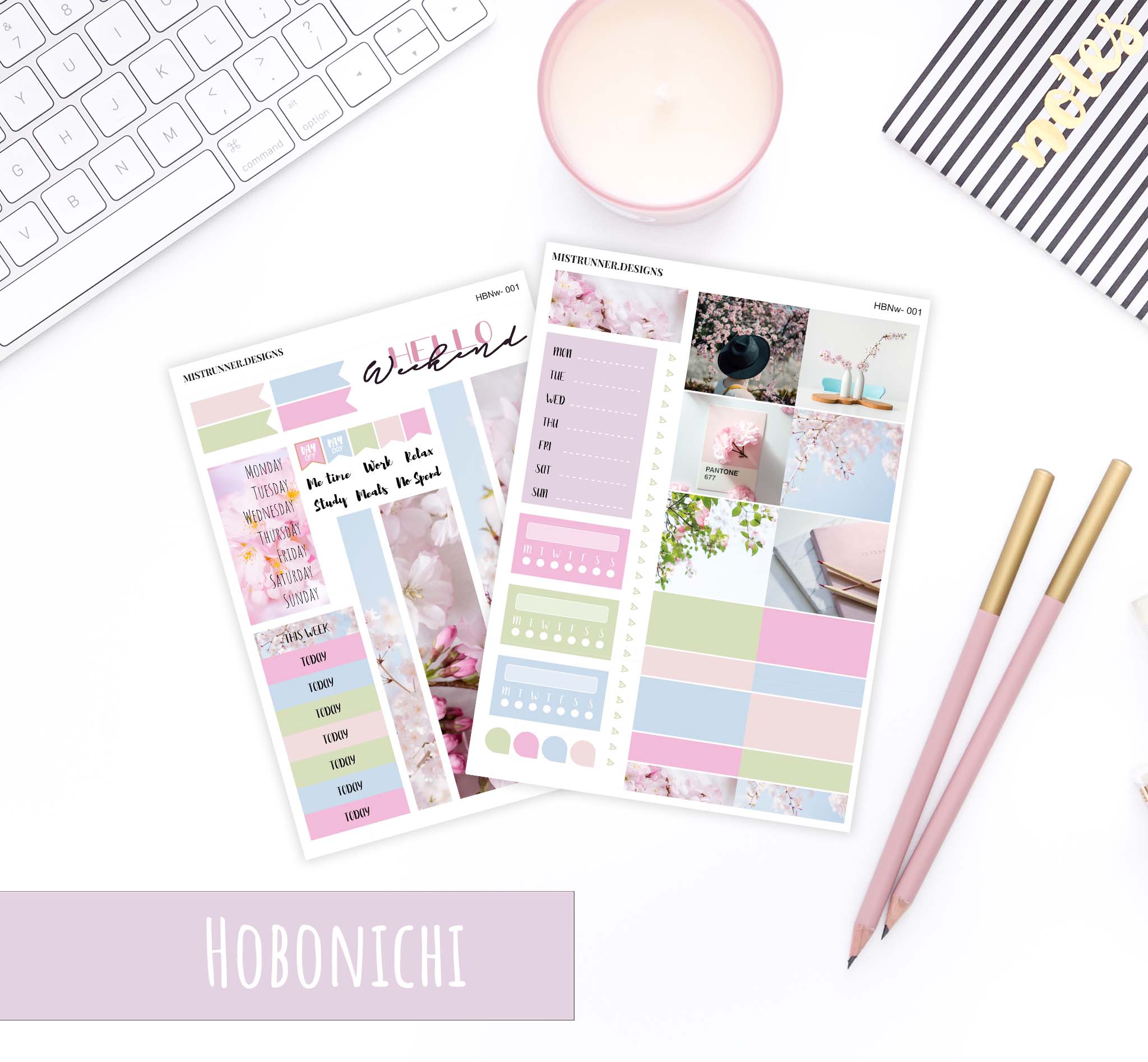 Hanami Picnic Hobonichi Weekly Planner Sticker kit | Mistrunner Designs