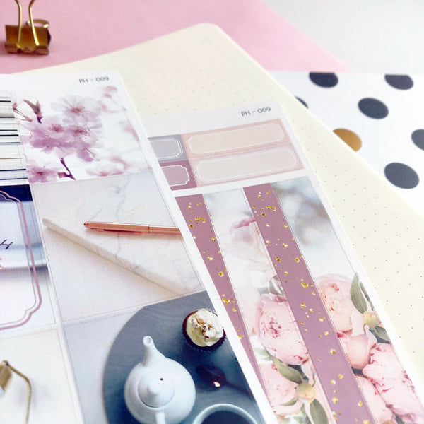Pink Floral Photo Weekly Planner Sticker kit | Mistrunner Designs