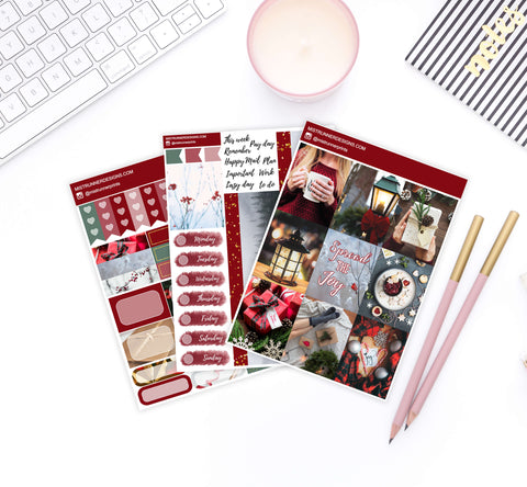Spread the Joy Christmas Photo Weekly Planner Sticker kit | Mistrunner Designs