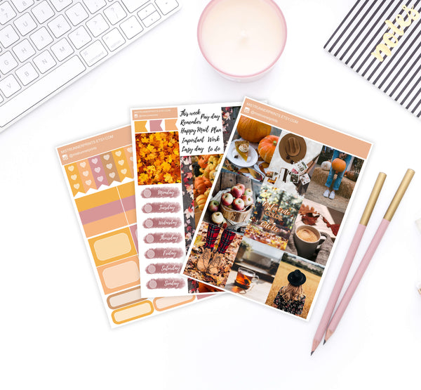 Cozy Fall Photo Weekly Planner Sticker kit | Mistrunner Designs