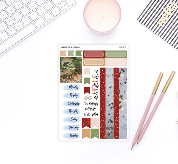 Waiting for Christmas Advent Photo Weekly Planner Sticker kit | Mistrunner Designs