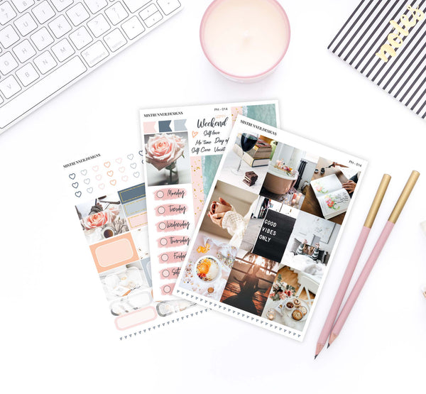 Self Care photo planner sticker kit from Mistrunner Designs