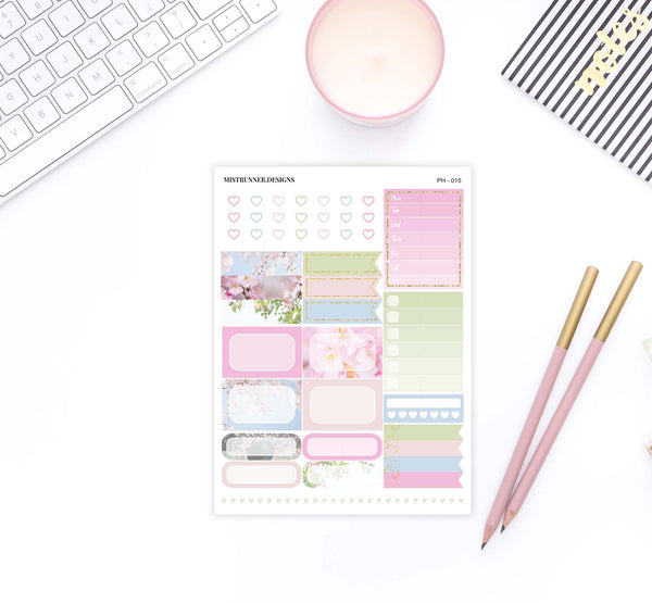 Hanami Picnic Photo Weekly Planner Sticker kit Functional stickers by Mistrunner Designs