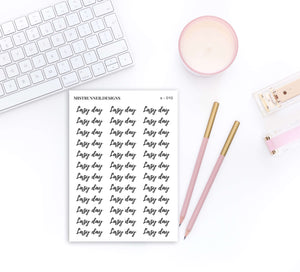 Lazy Day Elegant Script Word Planner Stickers | Mistrunner Designs