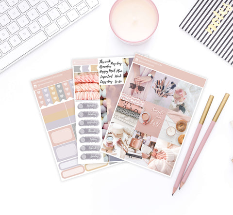 Simple and Light Photo Weekly Planner Sticker kit | Mistrunner Designs
